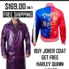 Buy Joker Coat and Get Free Harley Quinn Jacket Buy Joker Coat and Get Free Harley Quinn Jacket
