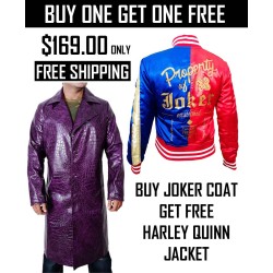 Buy Joker Coat and Get Free Harley Quinn Jacket