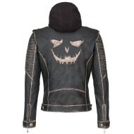 Joker Face The Killing Leather Jacket with Hoodie