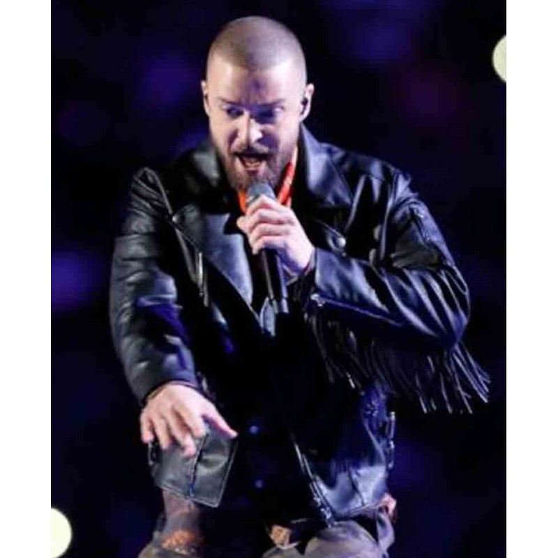 Super Bowl Lii Halftime Justin Timberlake Black Leather Jacket Super Bowl Lii Halftime Justin Timberlake Black Leather Jacket