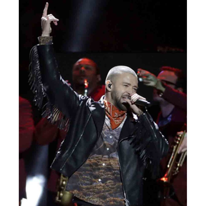 Super Bowl Lii Halftime Justin Timberlake Black Leather Jacket Super Bowl Lii Halftime Justin Timberlake Black Leather Jacket