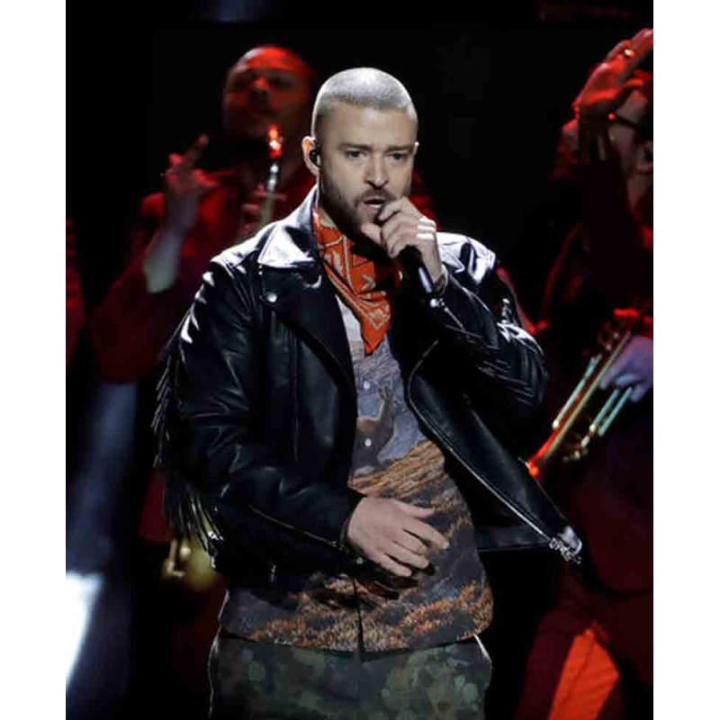 Super Bowl Lii Halftime Justin Timberlake Black Leather Jacket Super Bowl Lii Halftime Justin Timberlake Black Leather Jacket
