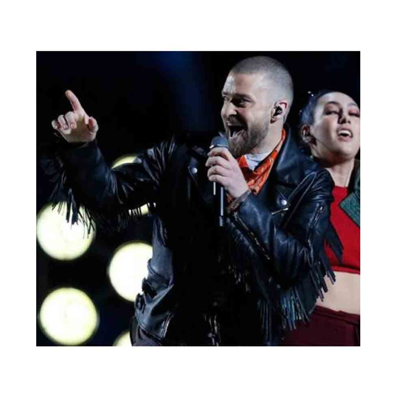 Super Bowl Lii Halftime Justin Timberlake Black Leather Jacket Super Bowl Lii Halftime Justin Timberlake Black Leather Jacket