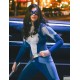 Nicole Maines Supergirl Blue and Grey Jacket