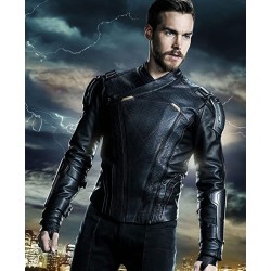 Chris Wood Supergirl Black Leather Jacket