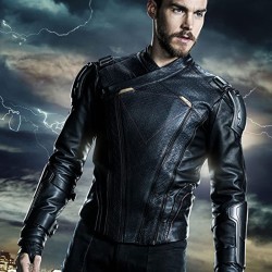 Chris Wood Supergirl Black Leather Jacket