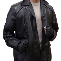 Rocky Balboa Film Sylvester Stallone Black Leather Coat
