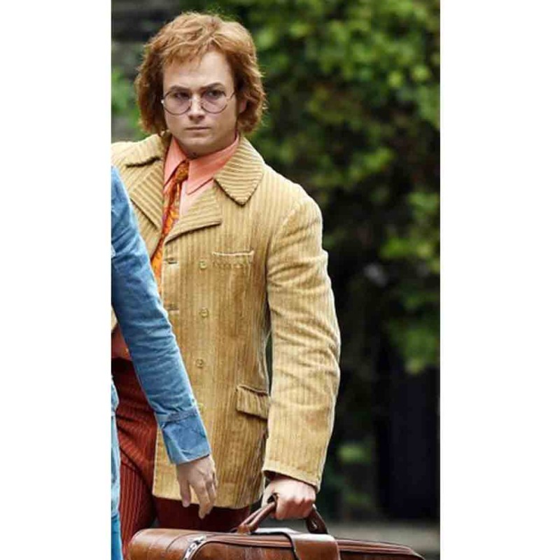 Taron Egerton Rocketman Golden Coat Taron Egerton Rocketman Golden Coat