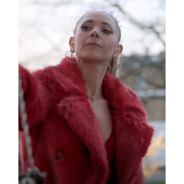 Ted Lasso Juno Temple Red Fur Coat Ted Lasso Juno Temple Red Fur Coat