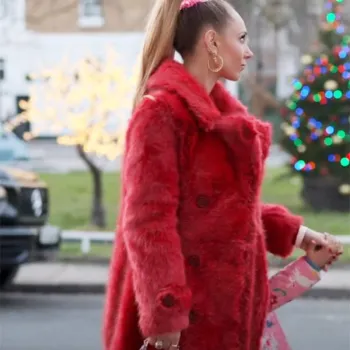 Ted Lasso Juno Temple Red Fur Coat