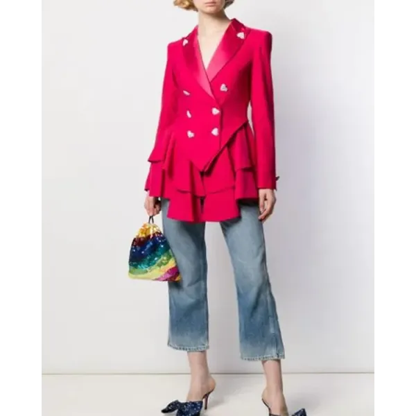 Ted Lasso Keeley’s Pink Heart Button Blazer Ted Lasso Keeley’s Pink Heart Button Blazer