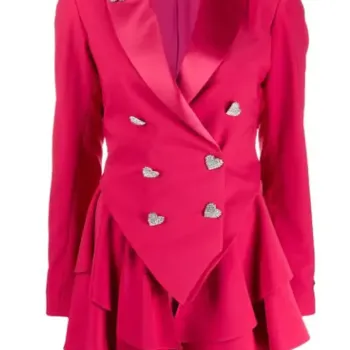 Ted Lasso Keeley’s Pink Heart Button Blazer