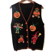Teddy Bears Pumpkins Halloween Vest