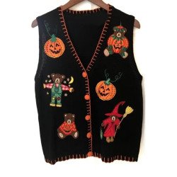 Teddy Bears Pumpkins Halloween Vest