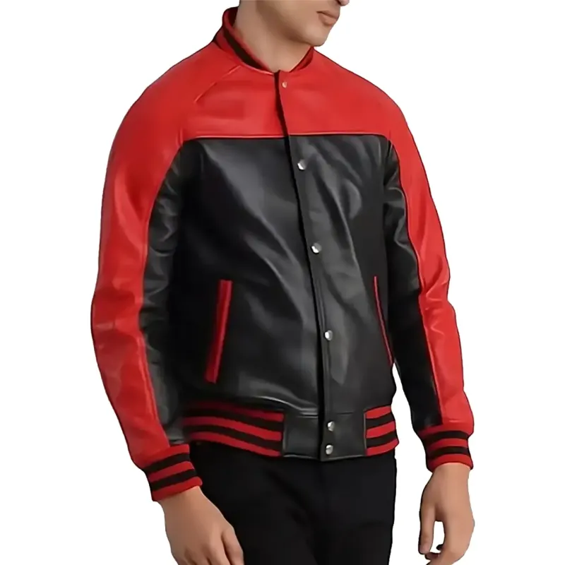 Terry Terrance Leather Varsity Jacket Terry Terrance Leather Varsity Jacket