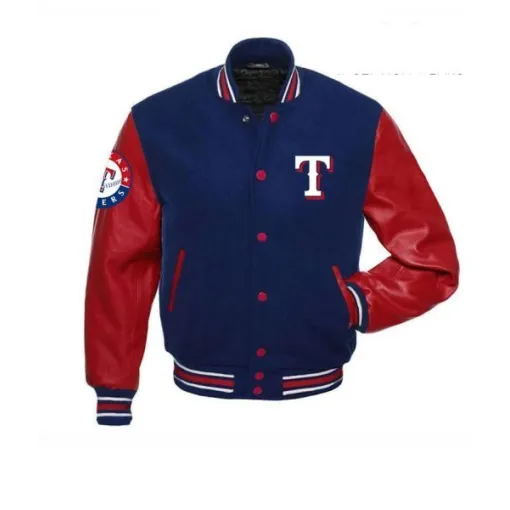 Texas Rangers Red and Blue Jacket Texas Rangers Red and Blue Jacket