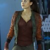 The 100 Lindsey Morgan Cropped Red Jacket