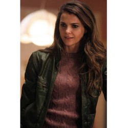 The Americans Keri Russell Bomber Leather Jacket