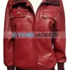The Big Bang Theory Kaley Cuoco Burgundy Leather Jacket