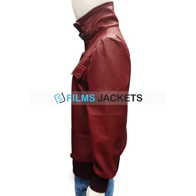 The Big Bang Theory Kaley Cuoco Burgundy Leather Jacket The Big Bang Theory Kaley Cuoco Burgundy Leather Jacket