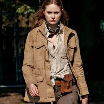 The Bubble 2022 Karen Gillan Brown Jacket