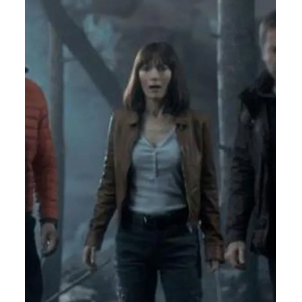 The Bubble 2022 Leslie Mann leather Jacket