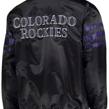 The Captain II Colorado Rockies Black Varsity Jacket