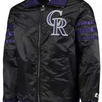 The Captain II Colorado Rockies Black Varsity Jacket