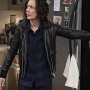 The Conners  Sara Gilbert Leather Jacket with Hoodie
