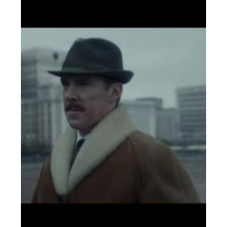 The Courier Benedict Cumberbatch Shawl Collar Leather Coat