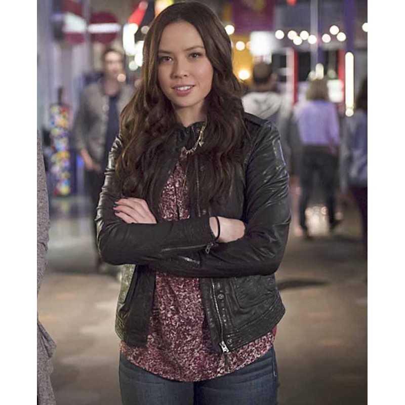 The Flash Melise Black Leather Jacket The Flash Melise Black Leather Jacket