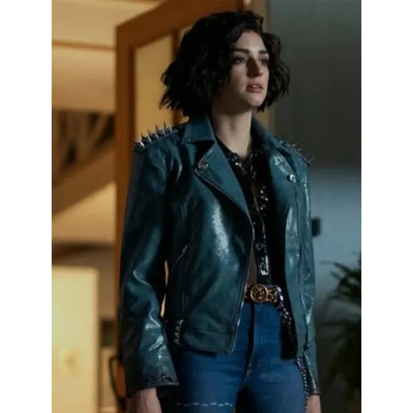 The Imperfects 2022 Tilda Webber Black Studded Leather Jacket The Imperfects 2022 Tilda Webber Black Studded Leather Jacket