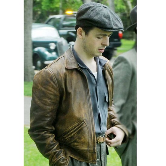 Anthony Boyle The Plot Against America Brown Leather Jacket