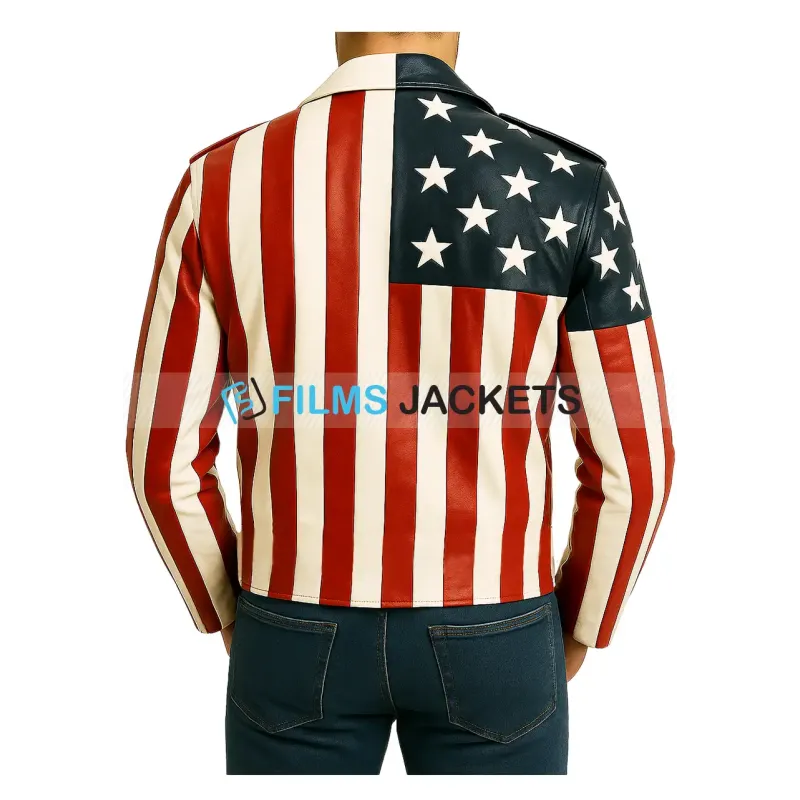 Barry Glickman American Flag Leather Jacket Barry Glickman American Flag Leather Jacket