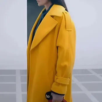 Demi Moore The Substance Yellow Coat