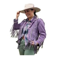 The Today Show Donna Farizan Purple Fringe Jacket
