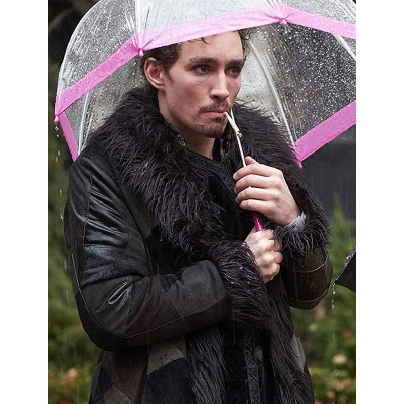 The Umbrella Academy Robert Sheehan Shearling Leather Coat