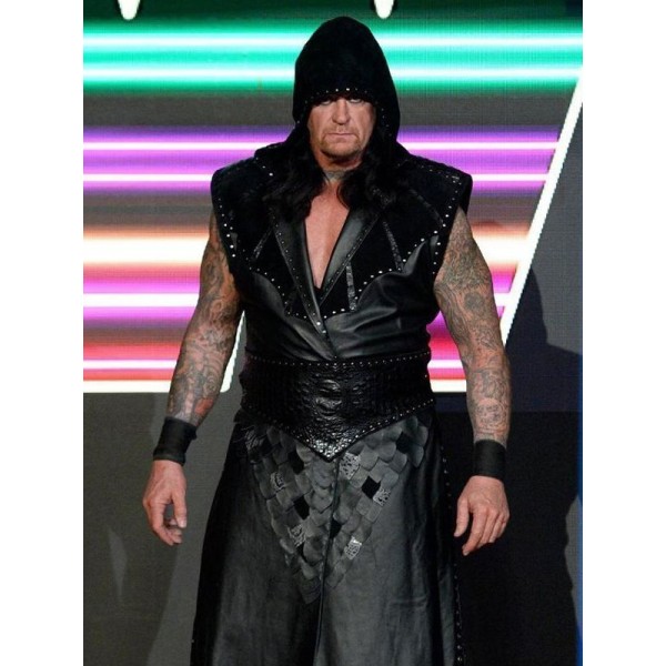 The Undertaker WWE Raw Black Leather Vest Coat The Undertaker WWE Raw Black Leather Vest Coat
