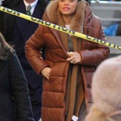 The United States Vs. Billie Holiday Andra Day Coat with Hood