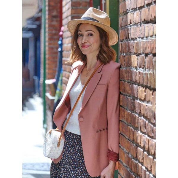 The Wedding Veil Inspiration Autumn Reeser Pink Blazer The Wedding Veil Inspiration Autumn Reeser Pink Blazer