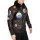 Tom Cruise Top Gun Leather Jacket with Fur Collar