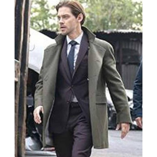 Tom Payne Prodigal Son Grey Wool Coat