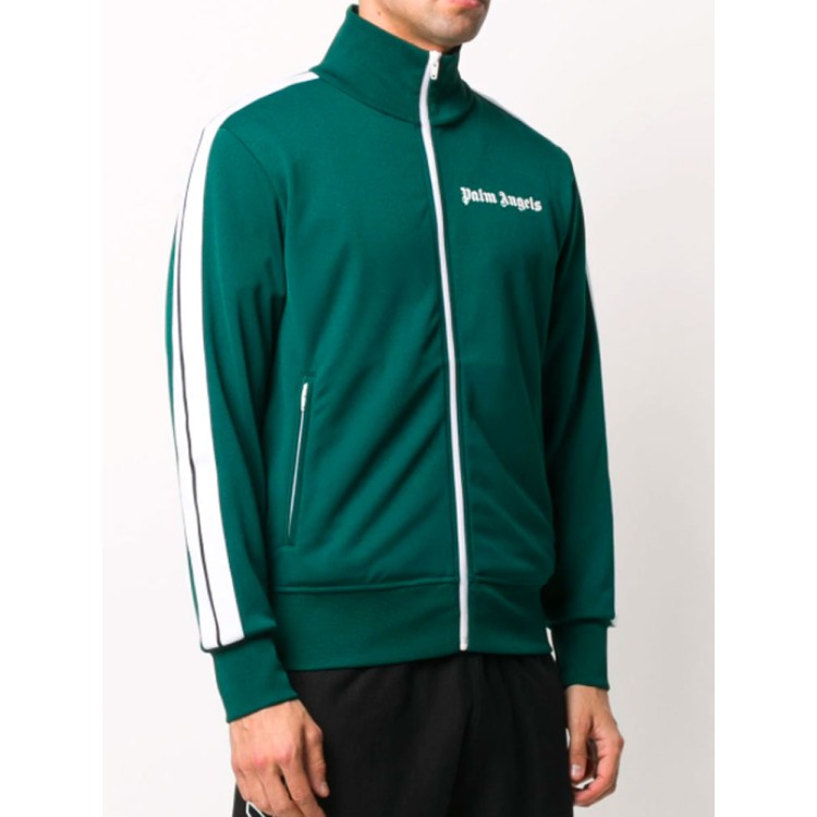 Palm Angels Polyester Striped Track Green Jacket Palm Angels Polyester Striped Track Green Jacket