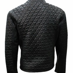 True Blood Eric Northman Black Leather Quilted Jacket