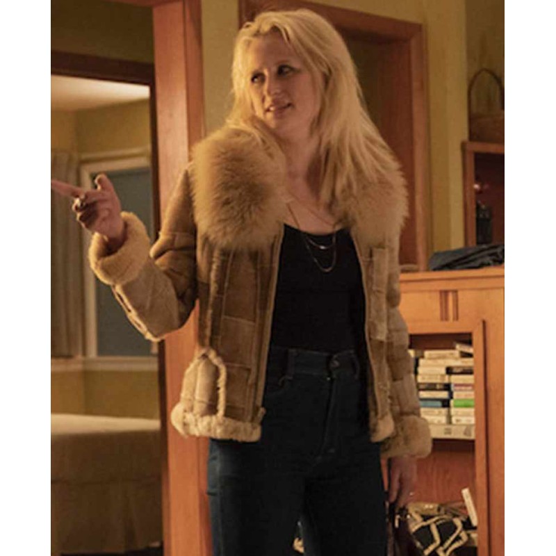 True Detective Lucy Purcell Suede Shearling Jacket True Detective Lucy Purcell Suede Shearling Jacket