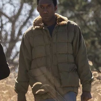 Mahershala Ali True Detective Jacket with Fur Collar