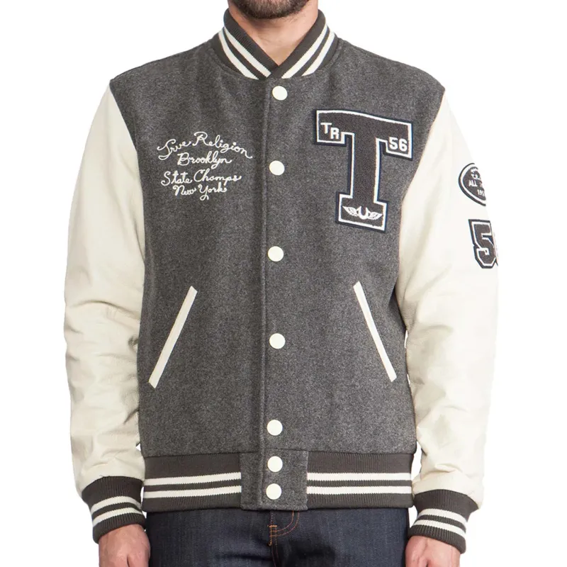 True Religion Mens Varsity Letterman Jacket True Religion Mens Varsity Letterman Jacket