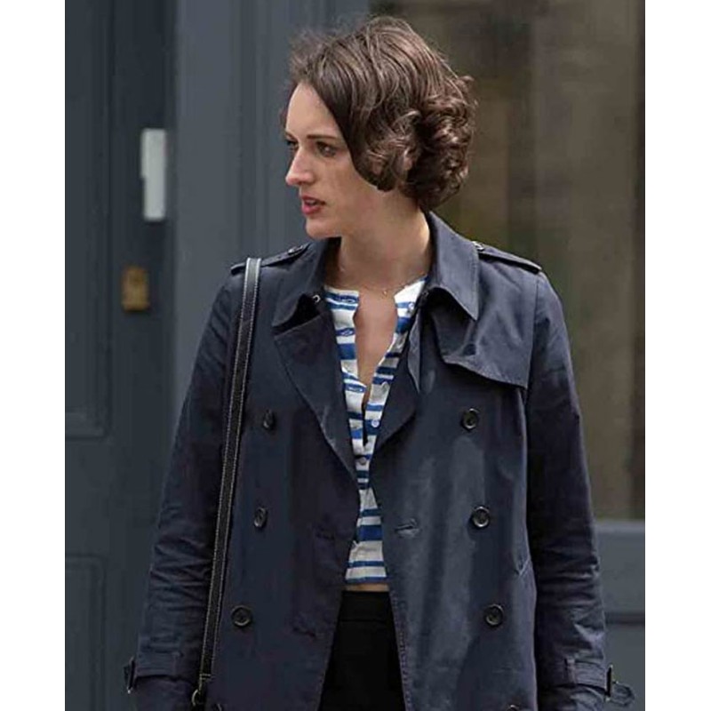Phoebe Waller Bridge Fleabag Blue Trench Coat Phoebe Waller Bridge Fleabag Blue Trench Coat