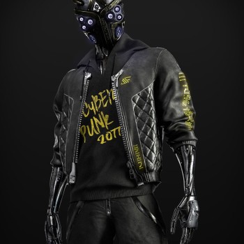 Cyborg Cyberpunk 2077 Black Leather Jacket