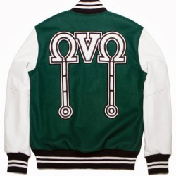 OVO White and Green Varsity Jacket
